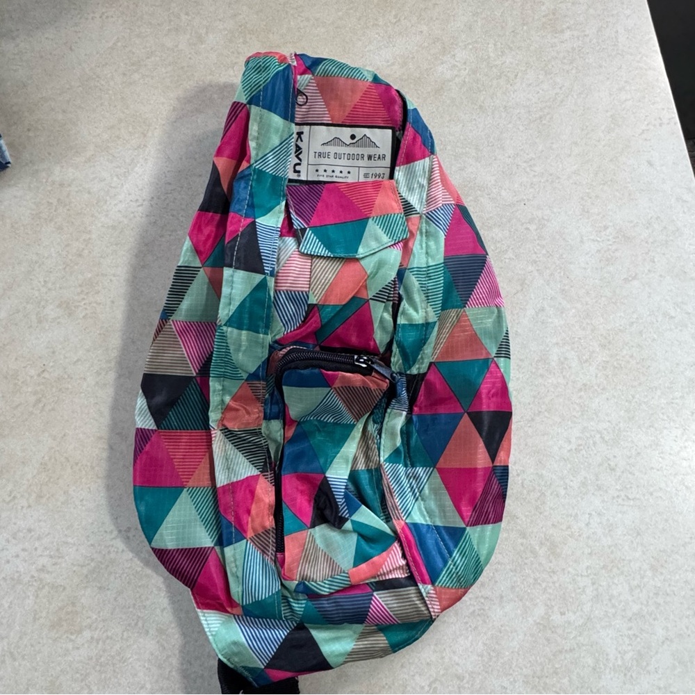 Kavu backpack Colorful Geometric Sling Bag pink green